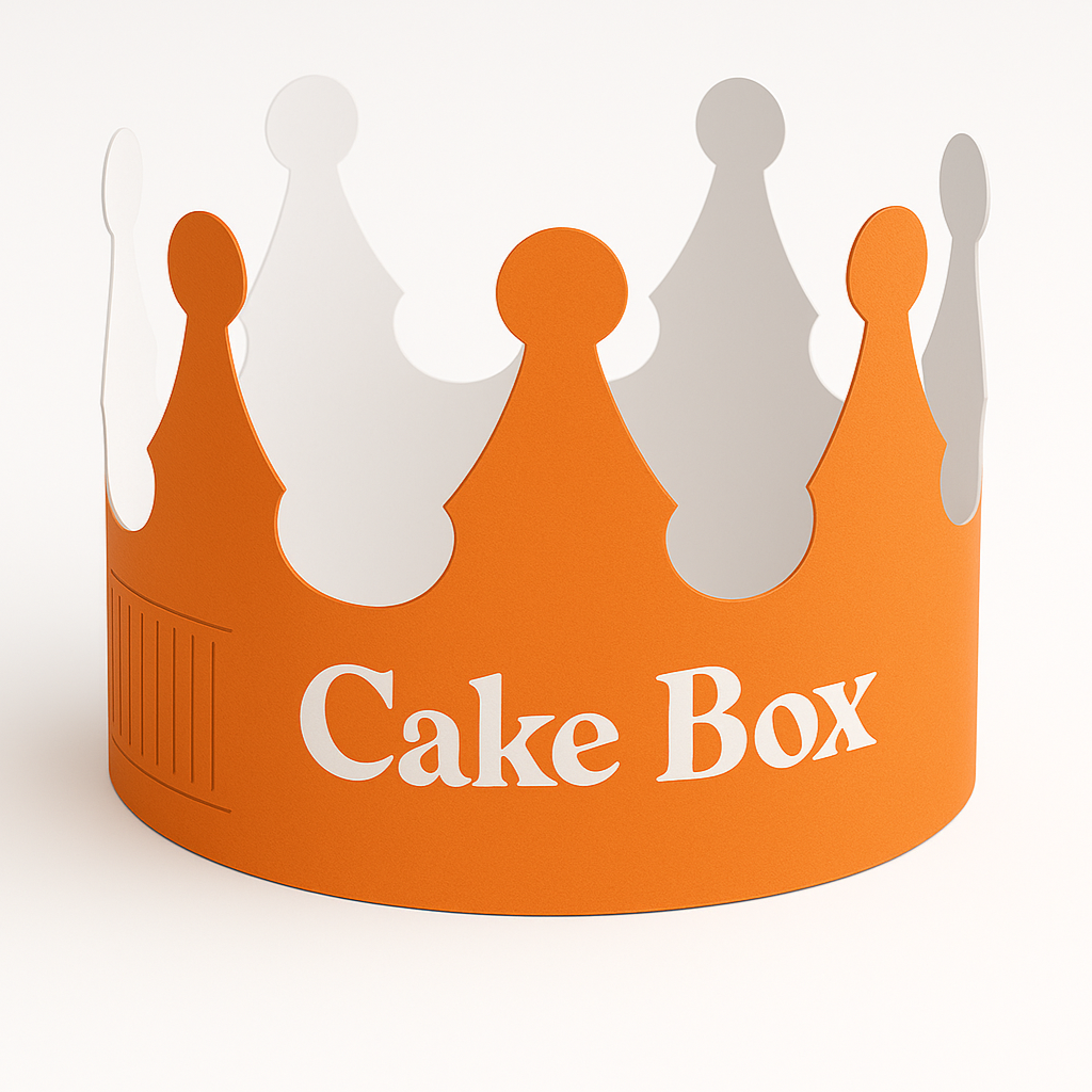 Paper Crown Hat with Cake Box Brand